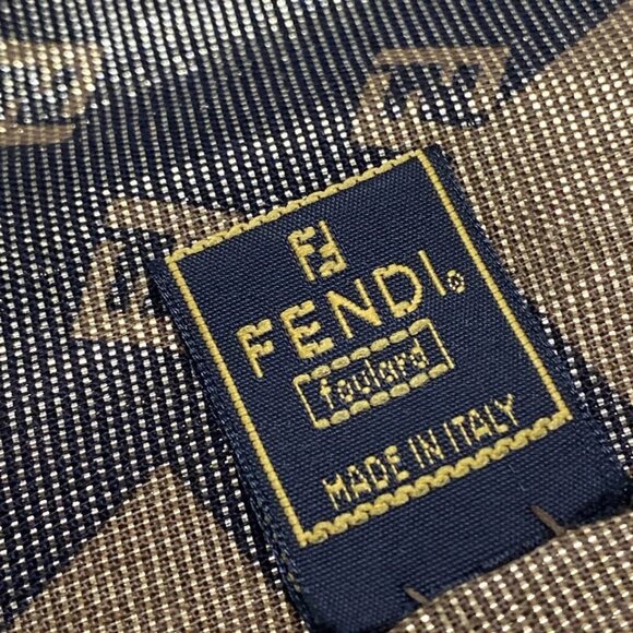 FENDI - Gold Black Wool Silk Glitter Scarf 161-051725 - Picture 3 of 3